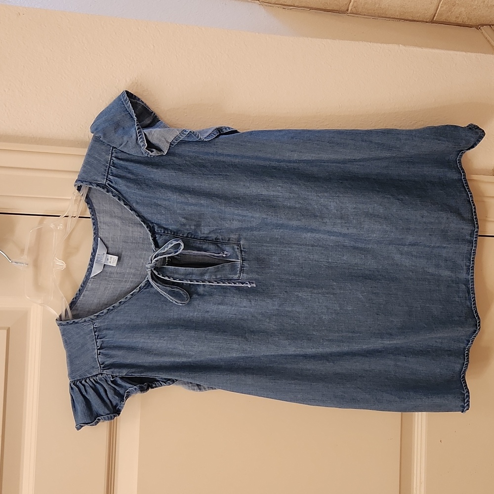Ladies denim chambray blouse